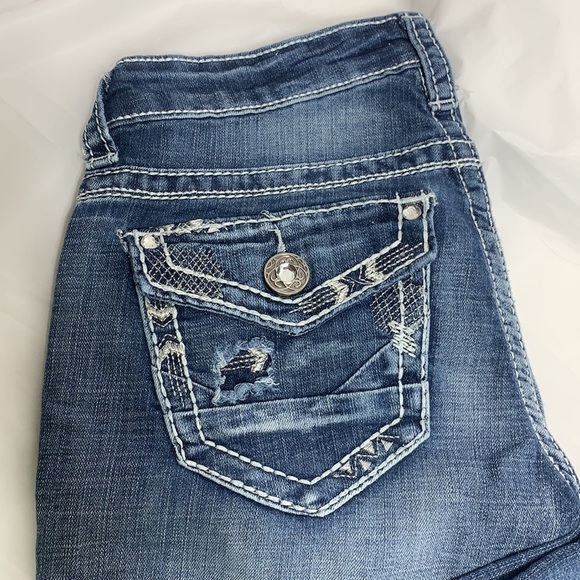 WOMEN’S Daytrip Leo Blue Straight Leg Jeans Size 26 - Picture 5 of 10